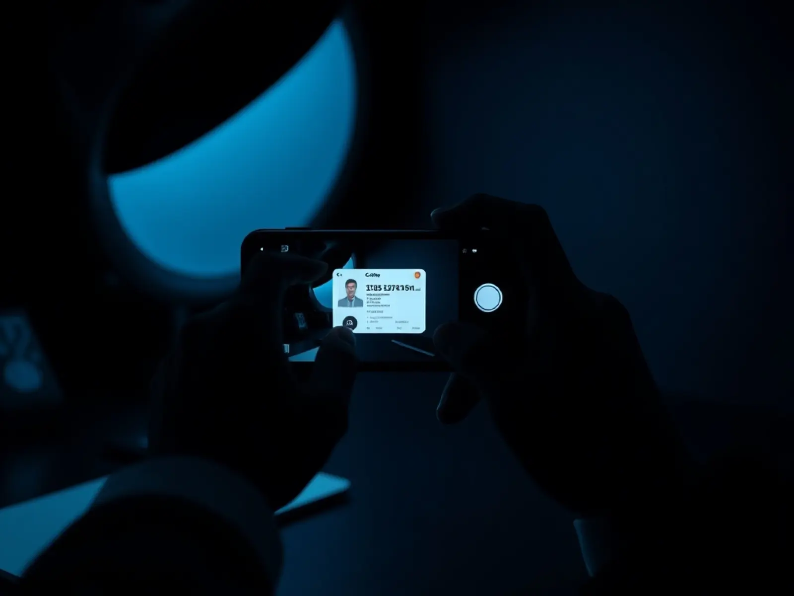 Ausweis wird für die Verifizierung mit dem Smartphone fotografiert